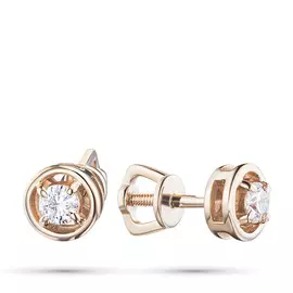 Пусеты из красного золота с бриллиантами э0201пс04203000