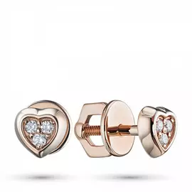 Пусеты из красного золота с бриллиантом э0201пс05115100