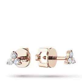 Пусеты из красного золота с бриллиантом э0201пс05168400