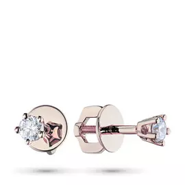 Пусеты из красного золота с бриллиантом э0201пс06070600