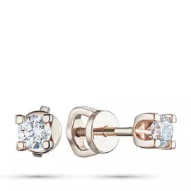 Пусеты из красного золота с бриллиантами э0201пс06200852