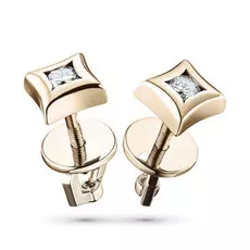 Пусеты из красного золота с бриллиантом э0201пс07152700