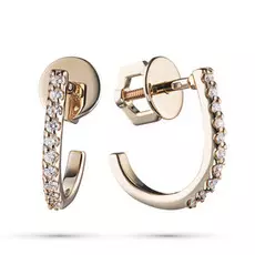 Пусеты из красного золота с бриллиантом э0201пс07190580