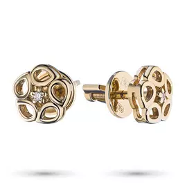 Пусеты из красного золота с бриллиантами э0201пс09176100