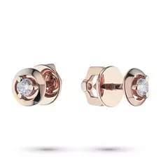 Пусеты из красного золота с бриллиантом э0201пс10090300