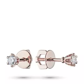 Пусеты из красного золота с бриллиантом э0201пс12150800