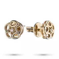 Пусеты из красного золота с бриллиантом п02с091761