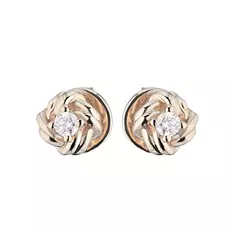 Пусеты из красного золота с бриллиантом п02с111728