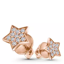 Пусеты из красного золота с бриллиантом п02с121414