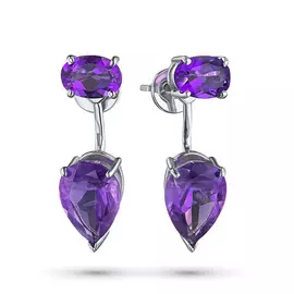 Пусеты из серебра с аметистами э0607пс08194240