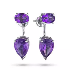 Пусеты из серебра с аметистами э0607пс08194240