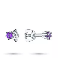 Пусеты из серебра с аметистом э0607пс01160200