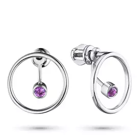 Пусеты из серебра с аметистом э0607пс01206050
