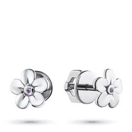 Пусеты из серебра с аметистом э0607пс03152700