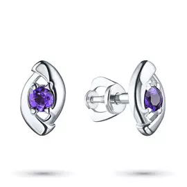 Пусеты из серебра с аметистом э0607пс04200269