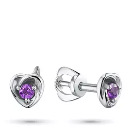 Пусеты из серебра с аметистом э0607пс04200399