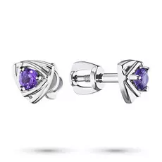 Пусеты из серебра с аметистом э0607пс04200404