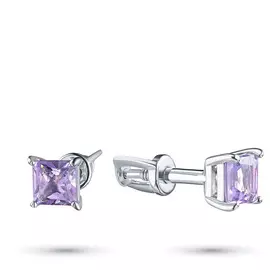 Пусеты из серебра с аметистом э0607пс04200458