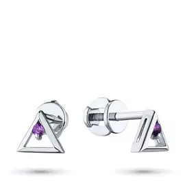 Пусеты из серебра с аметистом э0607сг04201765