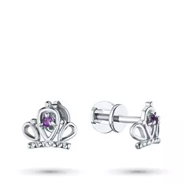 Пусеты из серебра с аметистом э0607сг04201938