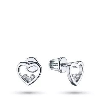 Пусеты из серебра с бриллиантами э0601пс02210507