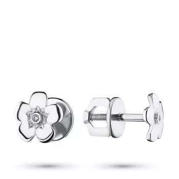 Пусеты из серебра с бриллиантами э0601пс03152700