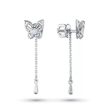 Пусеты из серебра с бриллиантами э0601пс08210502