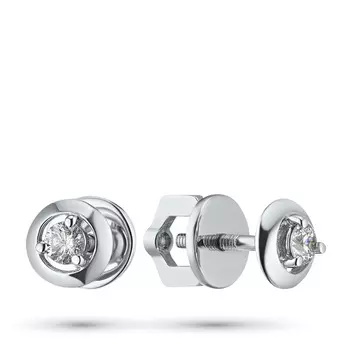 Пусеты из серебра с бриллиантами э0601пс10090300