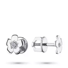 Пусеты из серебра с бриллиантом э0601пс03152700