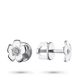 Пусеты из серебра с бриллиантом э0601пс03152700