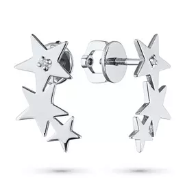 Пусеты из серебра с бриллиантом э0601пс04200844