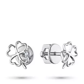 Пусеты из серебра с бриллиантом э0601пс04201588