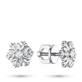 Пусеты из серебра с бриллиантом э0601пс04202102