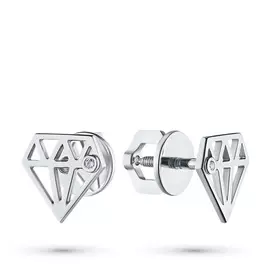 Пусеты из серебра с бриллиантом э0601пс07172100