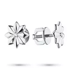 Пусеты из серебра с бриллиантом э0601пс08184200