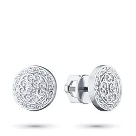 Пусеты из серебра с бриллиантом э0601сг04202066