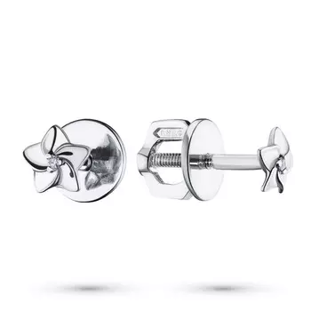 Пусеты из серебра с бриллиантом п06с061598