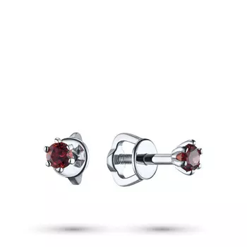 Пусеты из серебра с гранатами э0606пс01160200