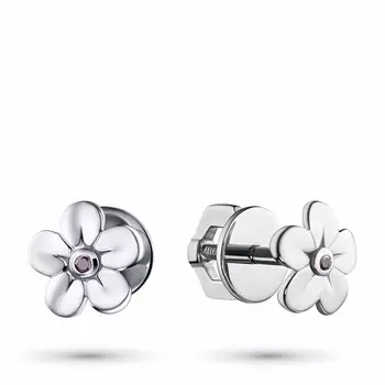 Пусеты из серебра с гранатами э0606пс03152700