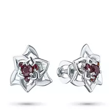 Пусеты из серебра с гранатами э0606пс04153900