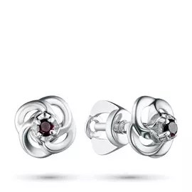 Пусеты из серебра с гранатами э0601пс04202808