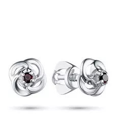 Пусеты из серебра с гранатом э0601пс04202808