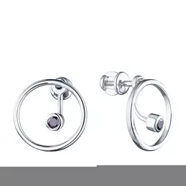 Пусеты из серебра с гранатом э0606пс01206050