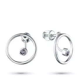 Пусеты из серебра с гранатом э0606пс01206050