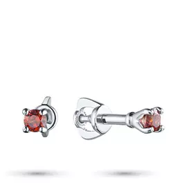 Пусеты из серебра с гранатом э0606пс02164300