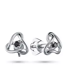 Пусеты из серебра с гранатом э0606пс04200392