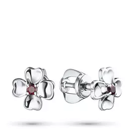 Пусеты из серебра с гранатами э0606пс04202805