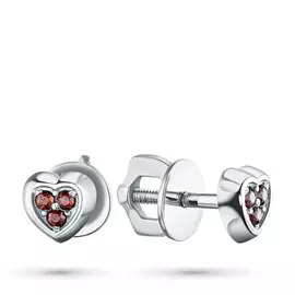 Пусеты из серебра с гранатами э0606пс05115100