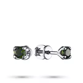 Пусеты из серебра с хромдиопсидами э0605пс01163100