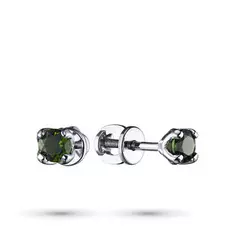 Пусеты из серебра с хромдиопсидом э0605пс01163100